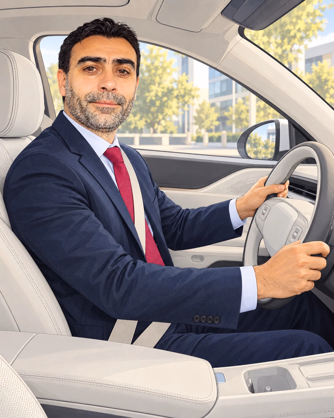 Illustration de Tony, votre chauffeur Antalex Taxi, au volant